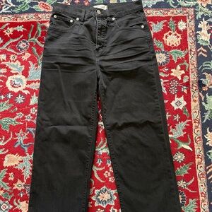 Madewell Slim Wide Leg Crop Jeans Washed Black 29